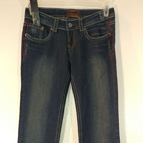 Urban Behavior Women’s Bootcut Jeans Dark Wash Stretch Denim Contrast Stitching - Picture 8 of 11